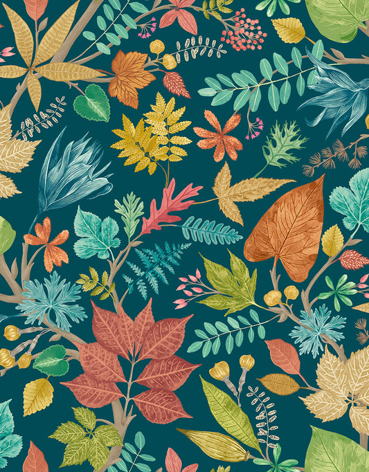 LUSH LEAVES - Teal & Corn